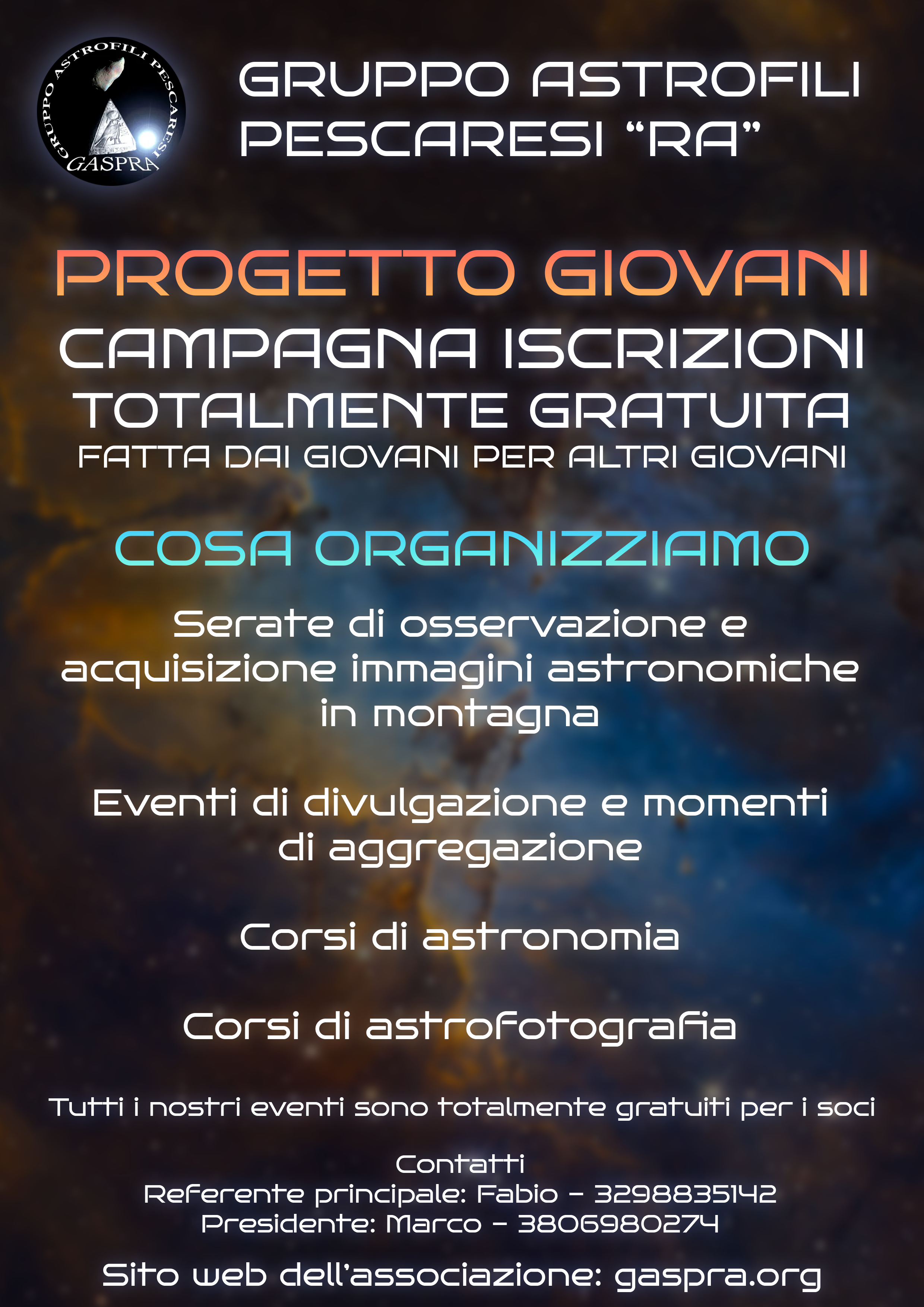 Locandina della campagna GASPRA Giovani
